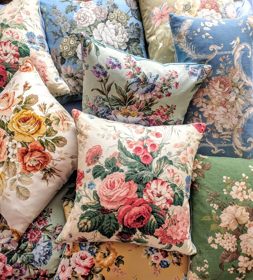 vintage floral cushions