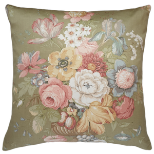 Vintage Floral Cushion Cover In Pale Green Vintage Floral Sanderson