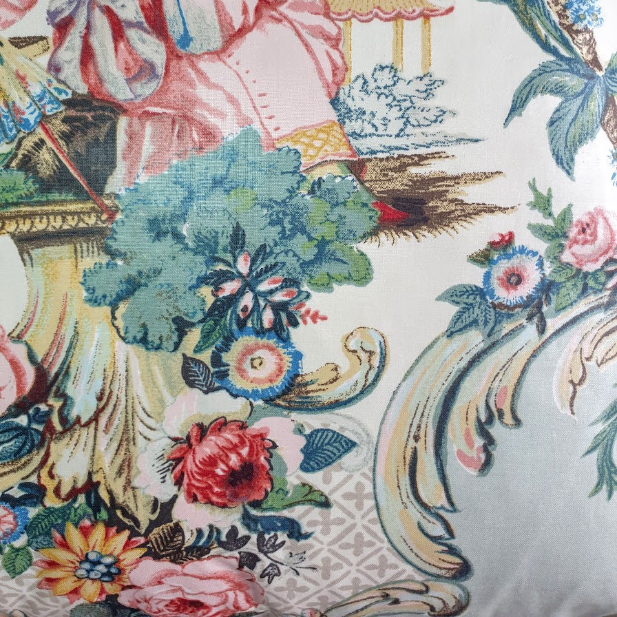 Cushion Cover In Jean Monro Glazed Chintz 'Geisha' - Imperfect - 20 inch