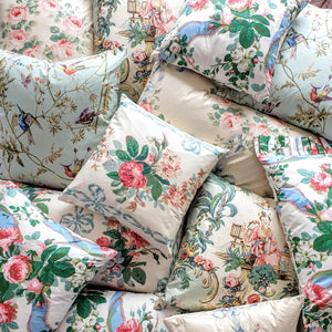designer glazed chintz cushions by phillips and cheers