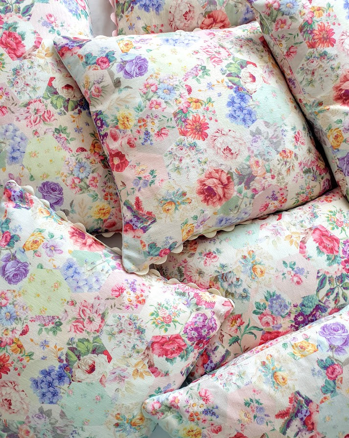 Patchwork Garden vintage style cushions
