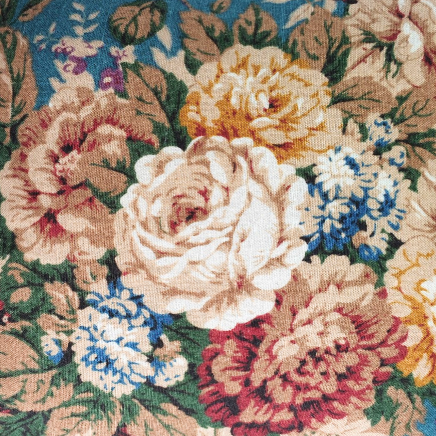 Vintage Floral Cushion Cover In Sanderson Teal And Rust Florals