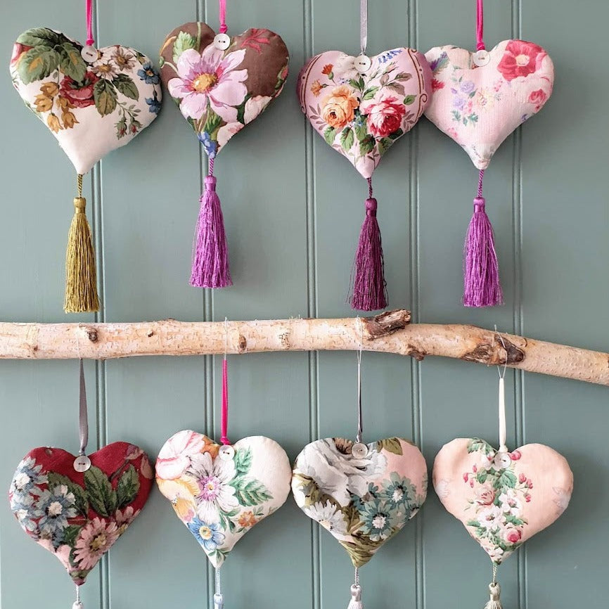 Lavender Vintage Floral Tassel heart 