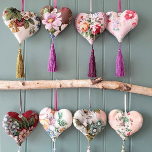 Lavender Vintage Floral Tassel heart 