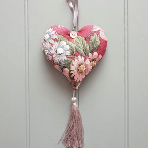 Lavender Vintage Floral Tassel heart - A