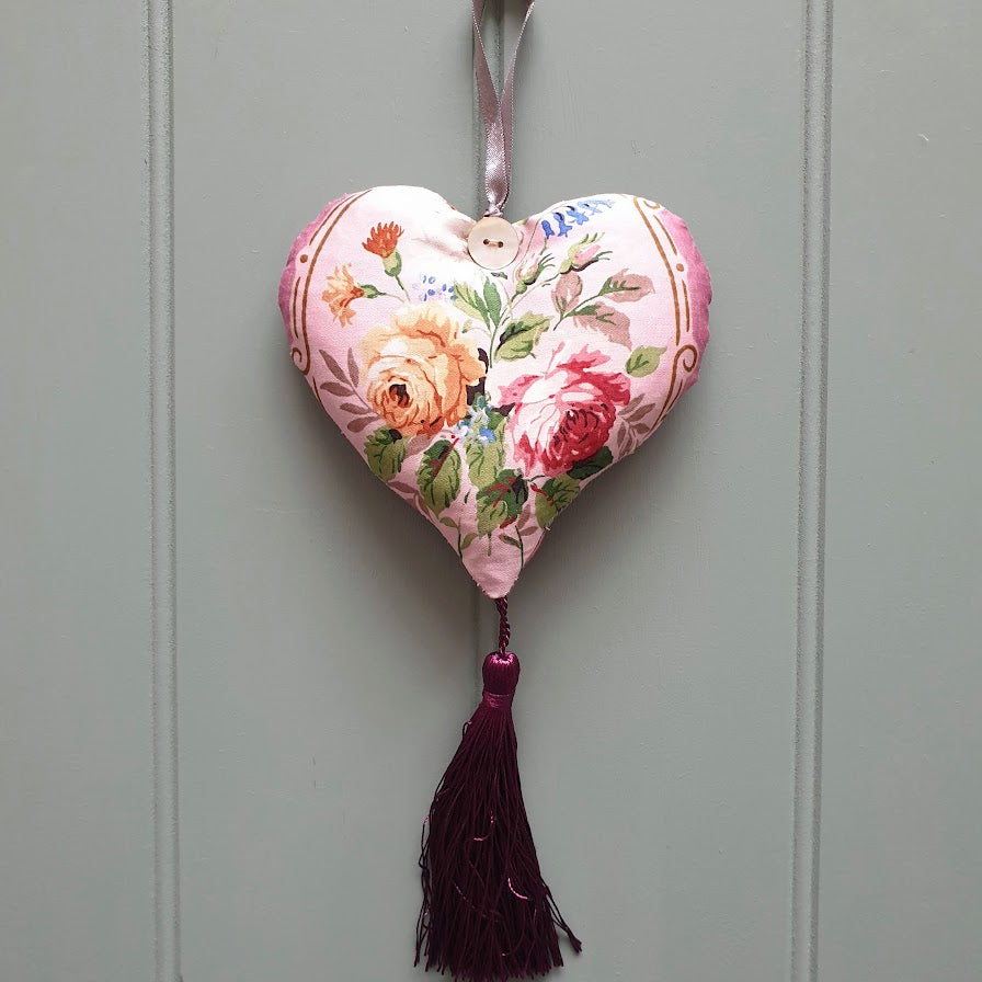 Lavender Vintage Floral Tassel heart