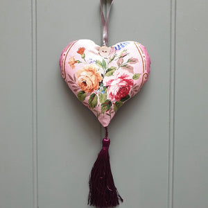Lavender Vintage Floral Tassel heart