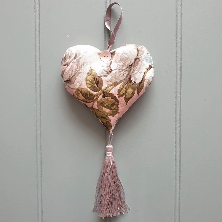 Lavender Vintage Floral Tassel heart