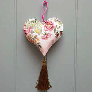 Lavender Vintage Floral Tassel heart