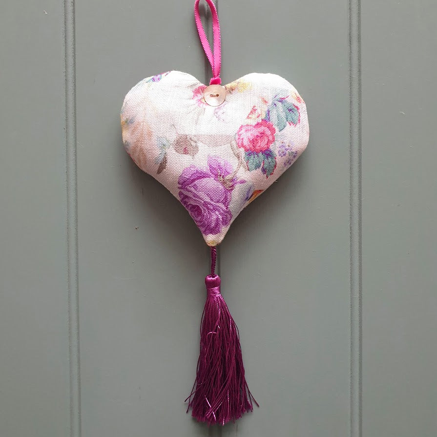 Lavender Vintage Floral Tassel heart