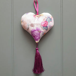 Lavender Vintage Floral Tassel heart