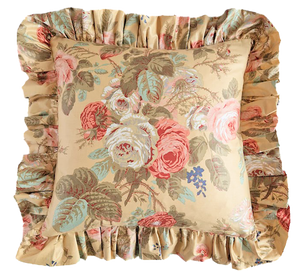 Colefax And Fowler Bailey Rose Glazed Chintz Ruffle Cushion Cover