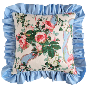 Lee Jofa Rosebank Glazed Chintz Ruffle Cushion Cover