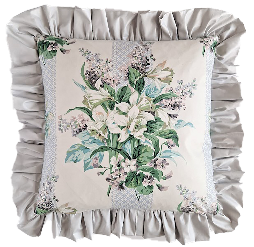 Jean Monro Wildflower Stripe Chintz Ruffle Cushion Cover