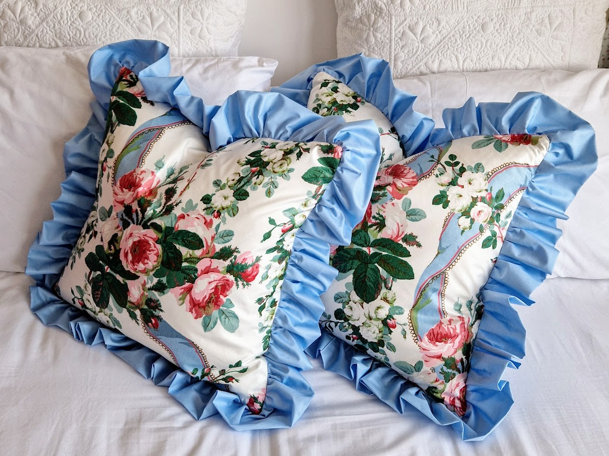 Lee Jofa Rosebank Glazed Chintz Ruffle Cushion