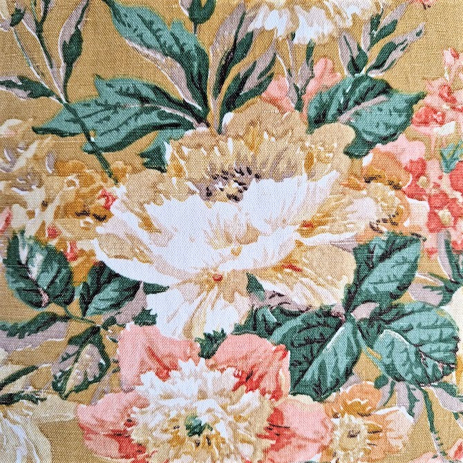Vintage Floral Cushion Cover In Light Mustard Painterly Florals by Sanderson