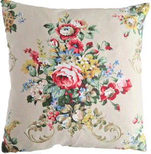 Vintage Floral Cushion Cover In Colourful Floral Bouquet Design