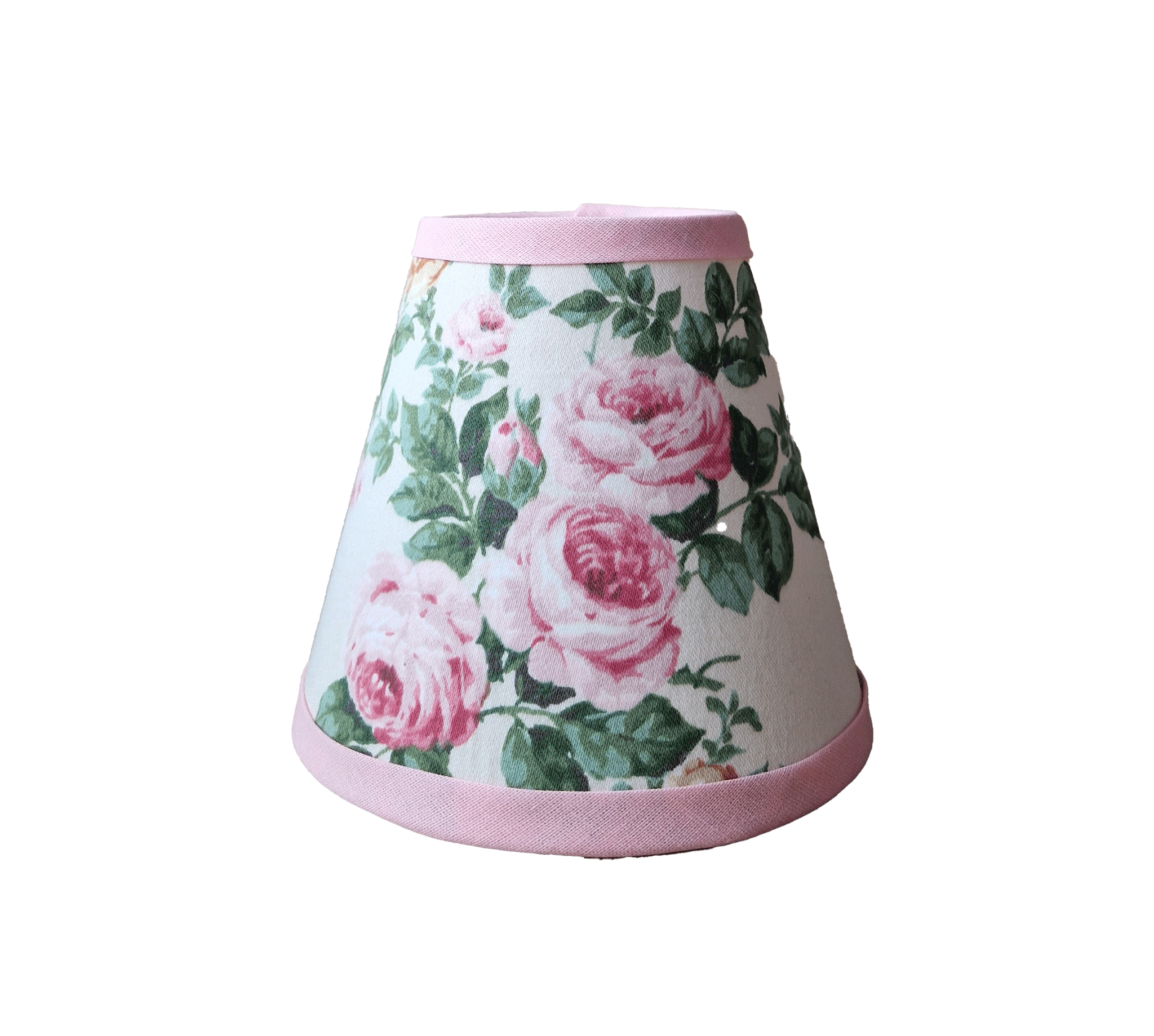 Candle Shade In Vintage Pink Rose Print Sateen