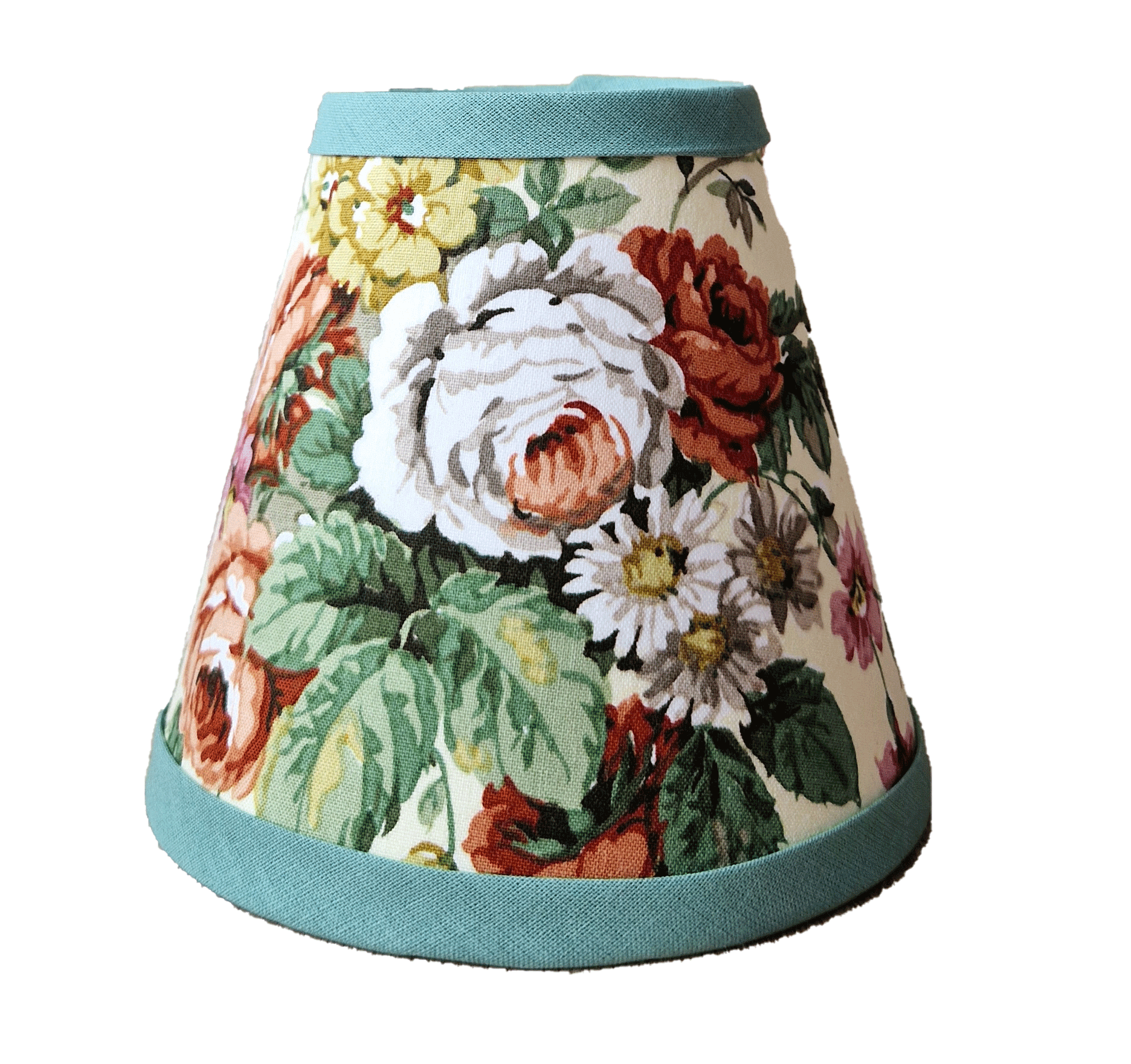 Candle Shade In Vintage Pale Yellow Garden Florals
