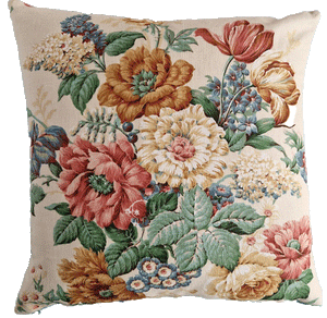 Vintage Floral Cushion Cover In Large Wild Bouquet Design