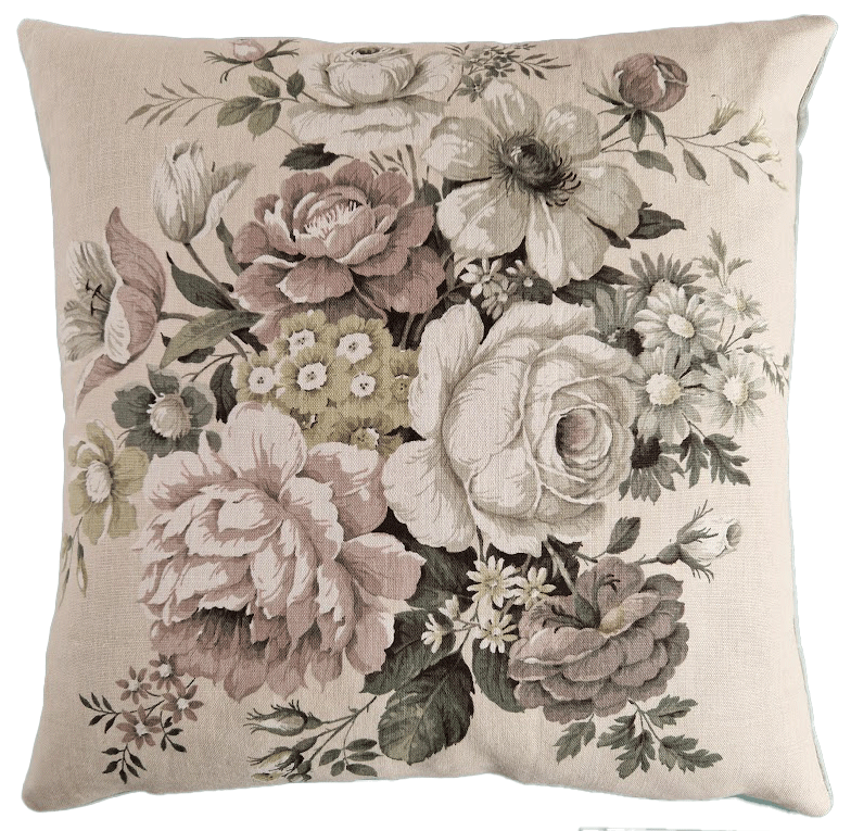 Vintage Floral Cushion Cover In Cream Muted Sanderson Florals