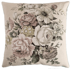 Vintage Floral Cushion Cover In Cream Muted Sanderson Florals