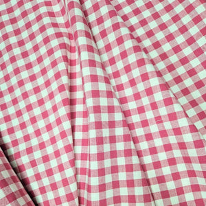 Gingham Fabric - Cherry Pink