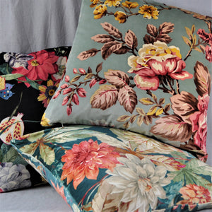 luxury designer velvet floral cushions
