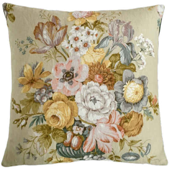 Vintage Floral Cushion Cover In Pistachio Vintage Floral Sanderson