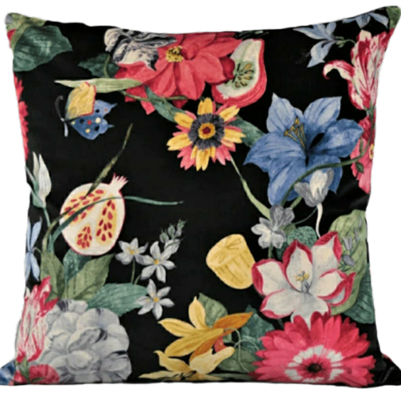 Jane Churchill 'Ipanema' luxury velvet Floral Cushion Cover