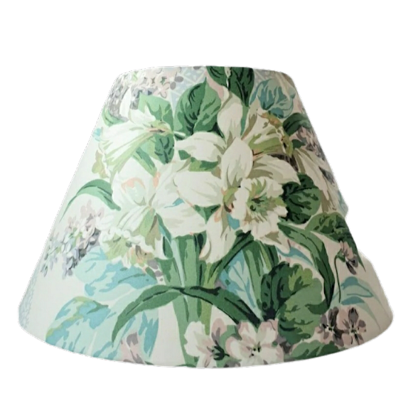 Lampshade In Jean Monro Glazed Wildflower Stripe - Blue