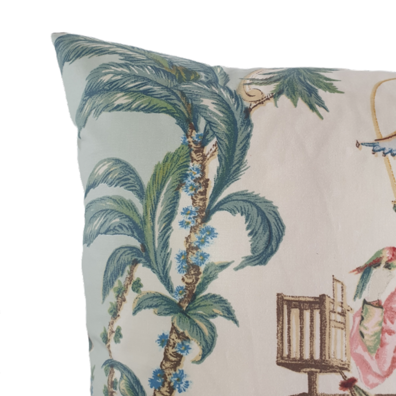 Cushion Cover In Jean Monro Glazed Chintz 'Geisha'