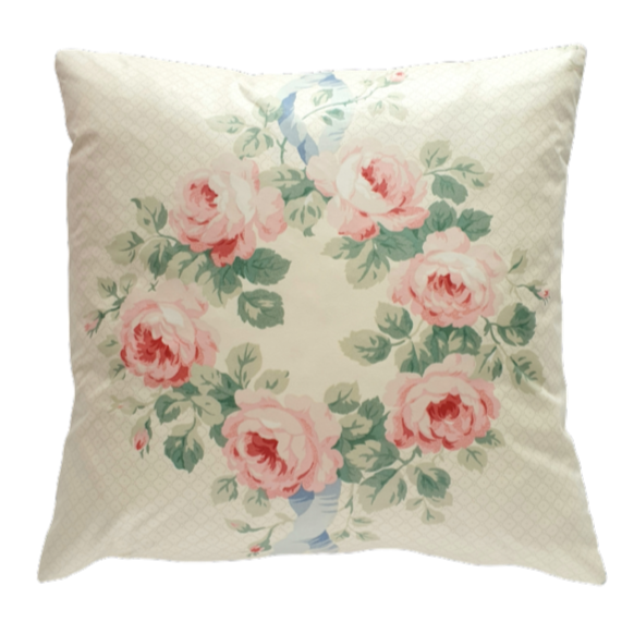 Cushion Cover In Jean Monro 'Elizabeth' Fine Glazed Chintz  - 16 inch