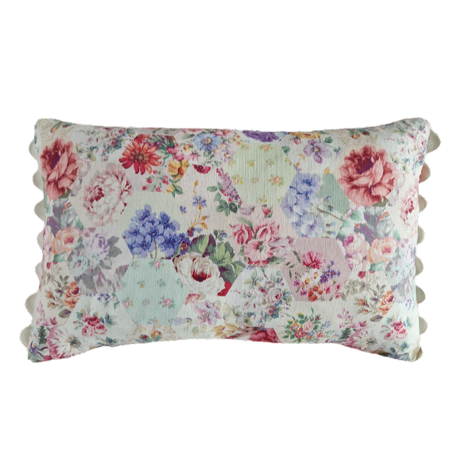Patchwork Garden Vintage Style Floral rectangle cushion cover