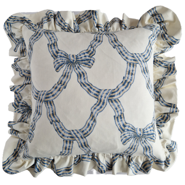 Sanderson Ribbon Bow Ruffle Cushion Cover