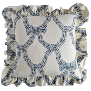 Sanderson Ribbon Bow Ruffle Cushion Cover
