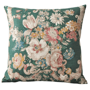 Vintage Floral Cushion Cover In Beautiful Green Sanderson Design